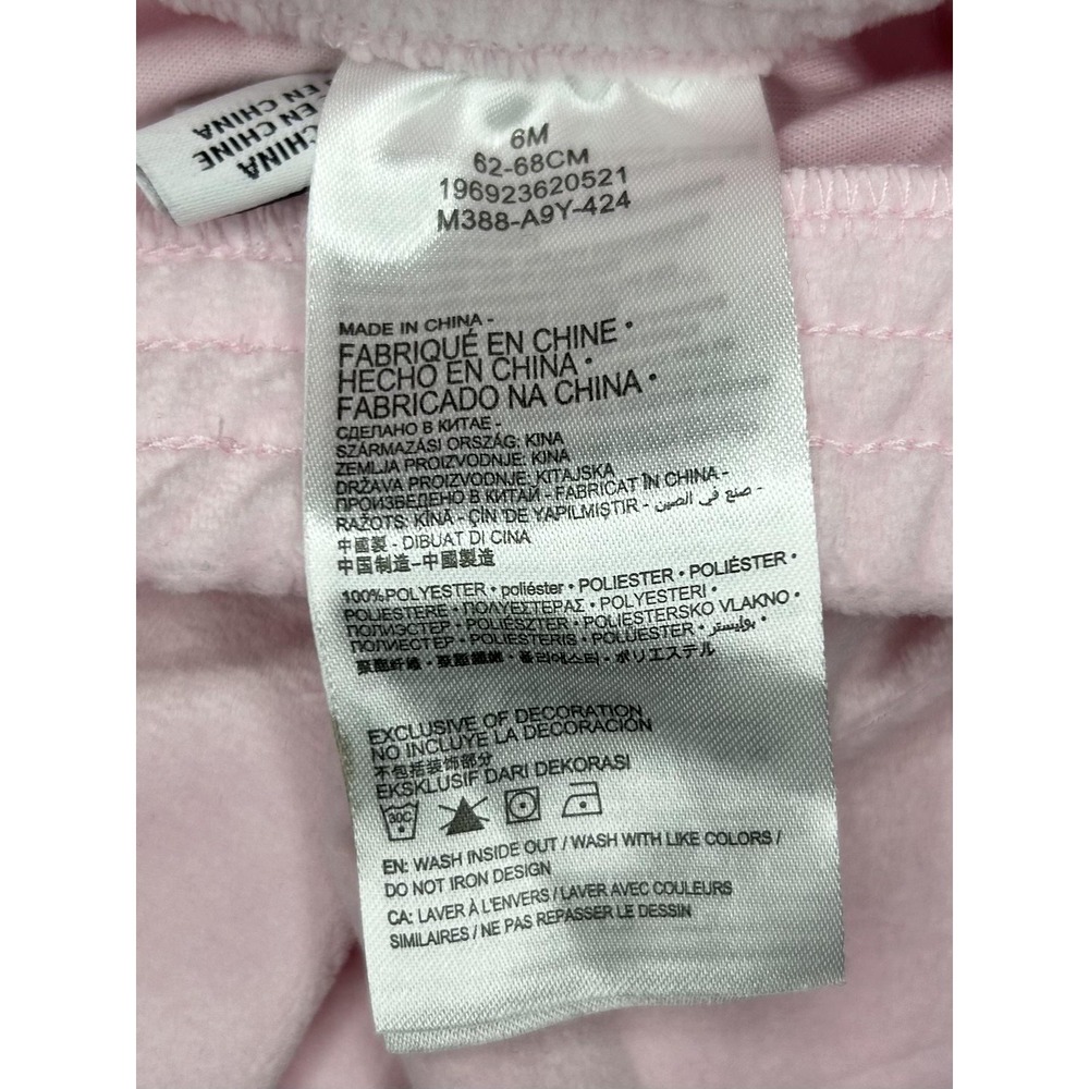 Nike Baby Bodysuit Jogger Pants Set Girls 6M Pink Velour Swoosh Logo 2 Piece - Picture 13 of 14